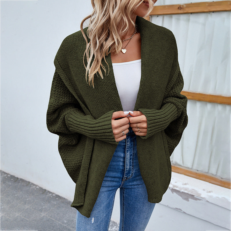 Gilet largo da donna in maglia