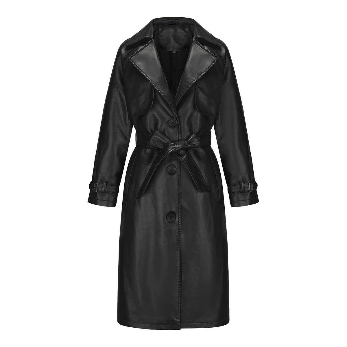 Trench lungo elegante da donna di alta qualità – Cappotto con revers larghi e cintura