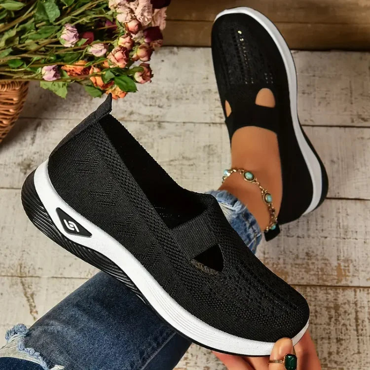 Slip on sportive da donna in maglia traspirante – scarpe leggere per uso quotidiano