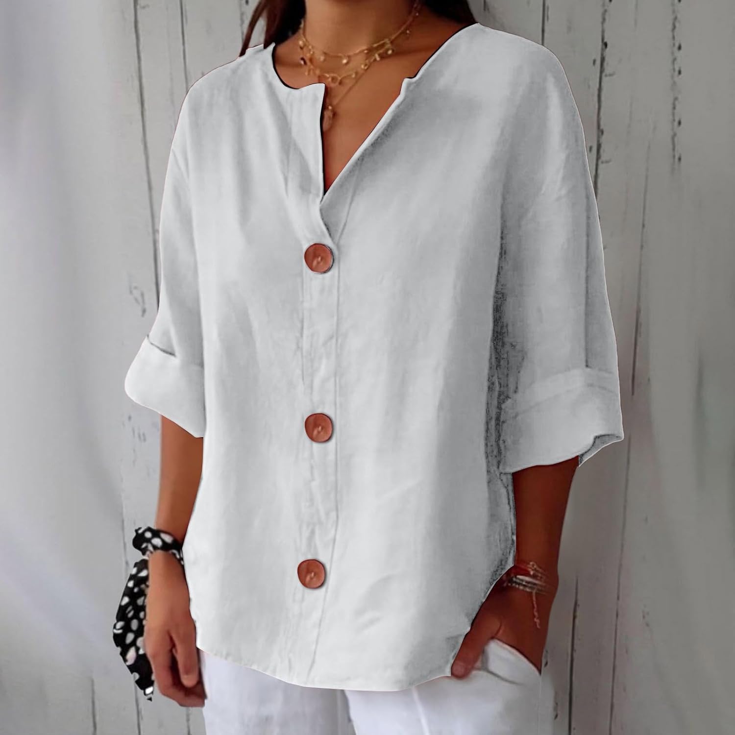 Camicia in lino leggera e ariosa per donna