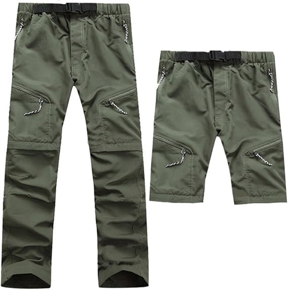 Pantaloni outdoor da uomo con zip-off in materiale ad asciugatura rapida