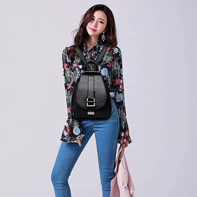 Zaino Mini Donna in Pelle Morbida di Lusso – Zainetto Compatto e Leggero da Viaggio con Spallacci Regolabili