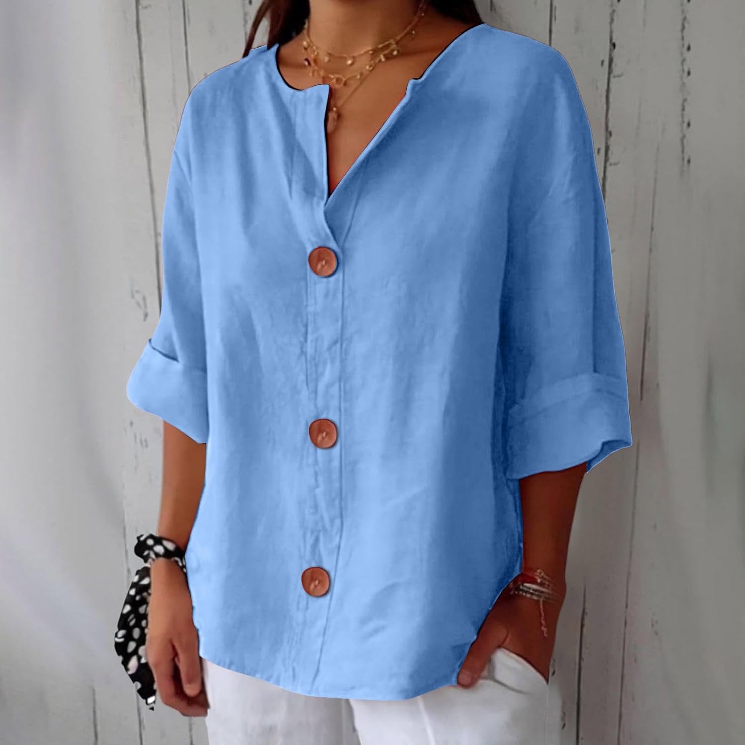 Camicia in lino leggera e ariosa per donna