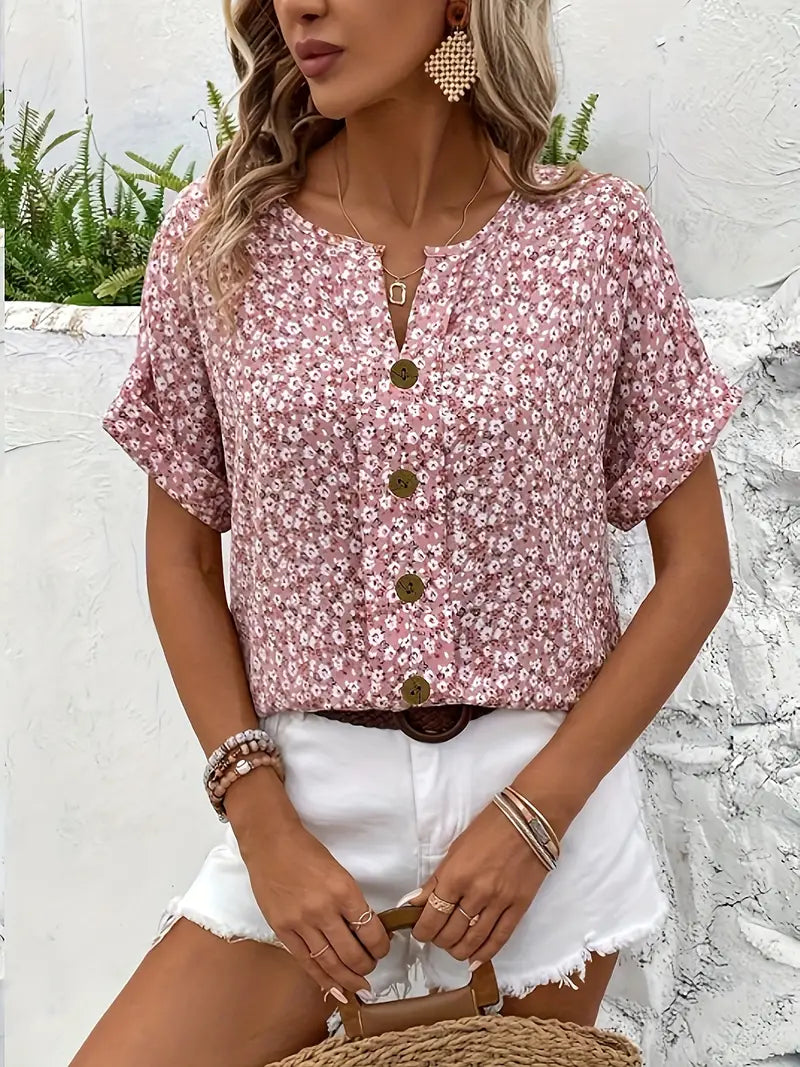 Blusa floreale leggera da donna