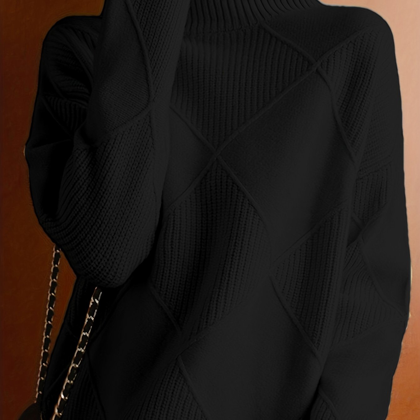 Maglione da donna lavorato a maglia con collo alto