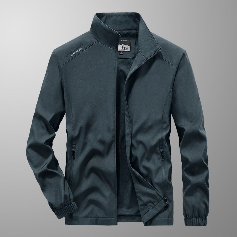 Giacca casual ampia in misto cotone da uomo – Collo alto