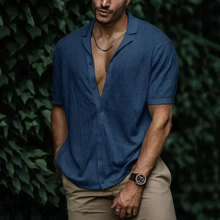 Camicia da uomo in lino leggera e traspirante