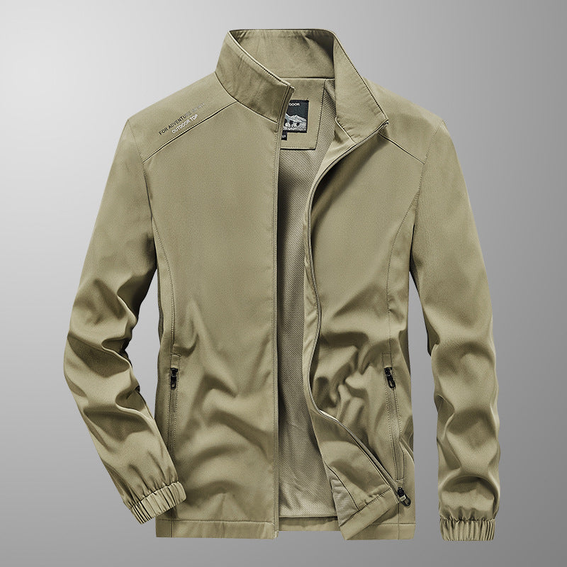 Giacca casual ampia in misto cotone da uomo – Collo alto