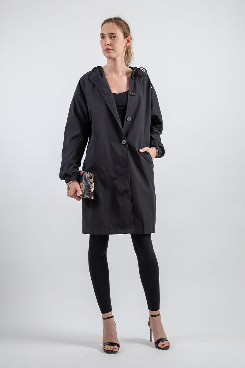 Giacca antipioggia impermeabile oversize con cappuccio da donna - elegante per le attività all'aperto