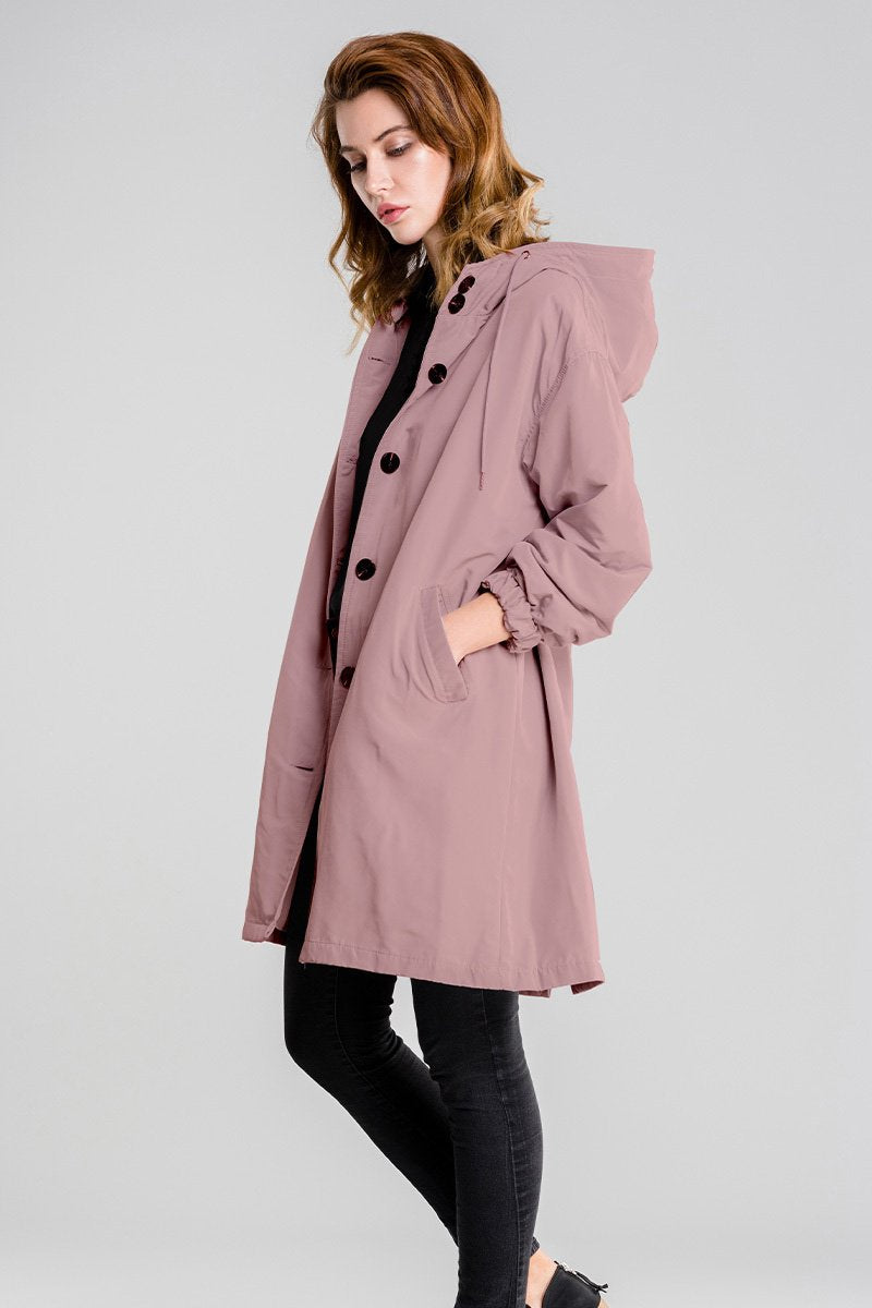 Giacca antipioggia impermeabile oversize con cappuccio da donna - elegante per le attività all'aperto