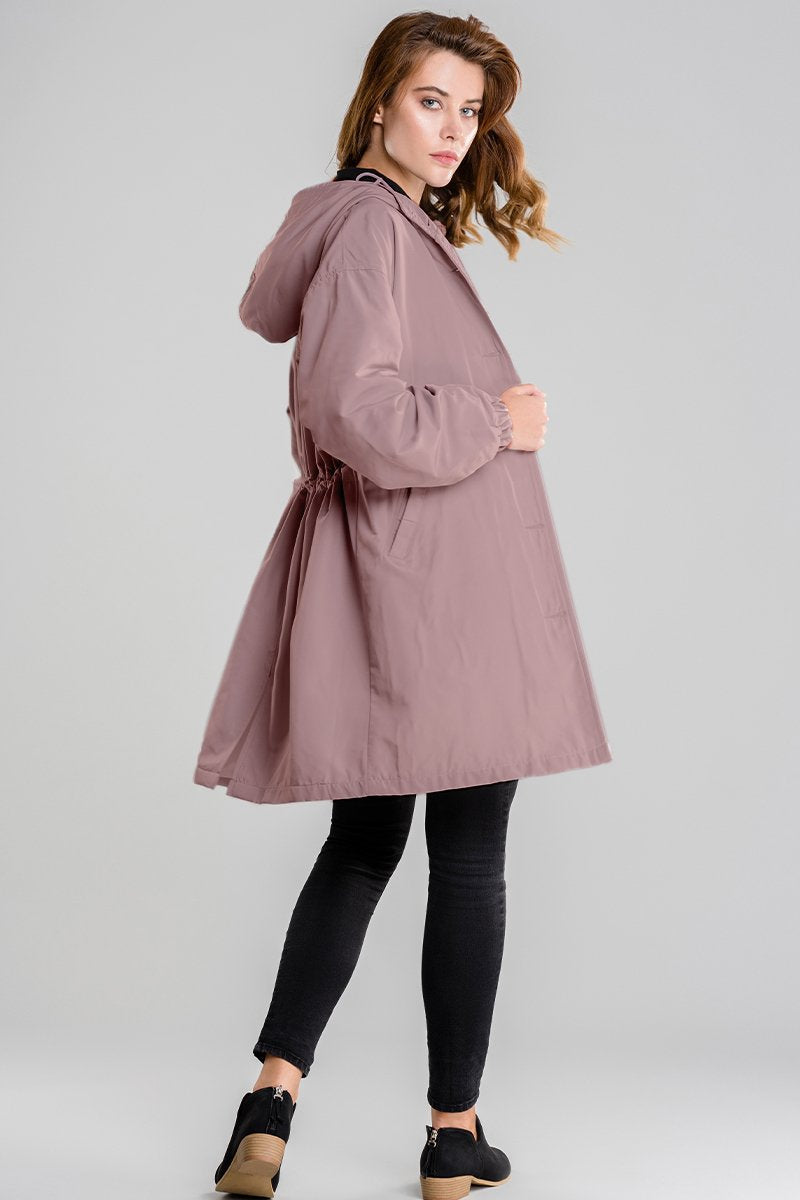 Giacca antipioggia impermeabile oversize con cappuccio da donna - elegante per le attività all'aperto