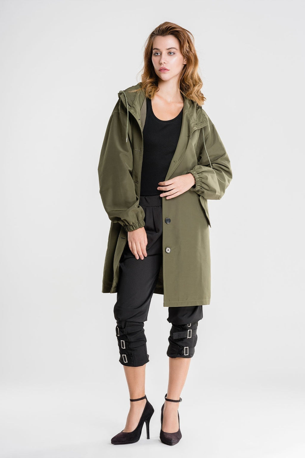 Giacca antipioggia impermeabile oversize con cappuccio da donna - elegante per le attività all'aperto