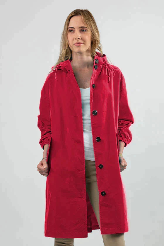 Giacca antipioggia impermeabile oversize con cappuccio da donna - elegante per le attività all'aperto