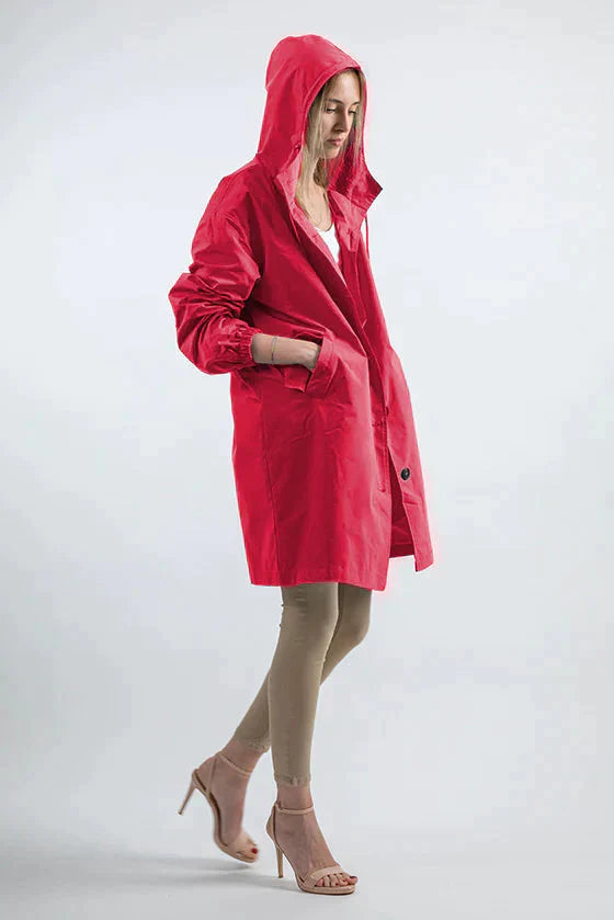 Giacca antipioggia impermeabile oversize con cappuccio da donna - elegante per le attività all'aperto