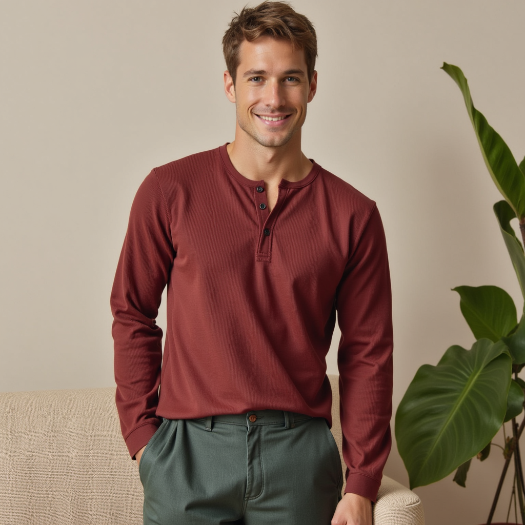 Camicia Henley Premium traspirante da uomo