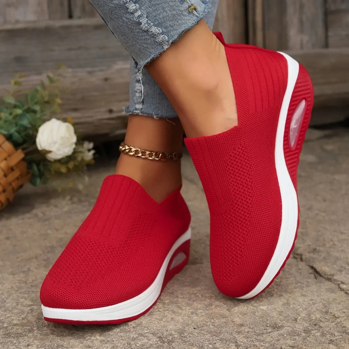 Donna comode e slip-on mesh traspirante ortopedico qualità per alleviare il dolore Sneakers - leggere e di supporto per le camminate quotidiane.