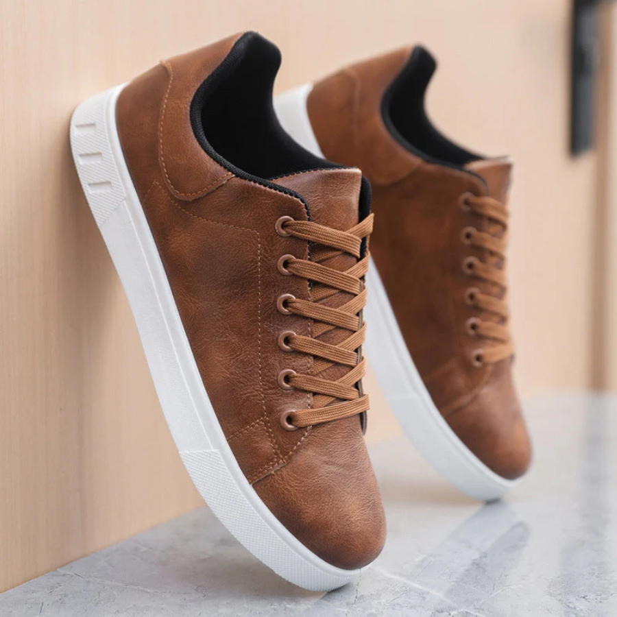 Sneakers eleganti in pelle da uomo - Scarpe casual con lacci