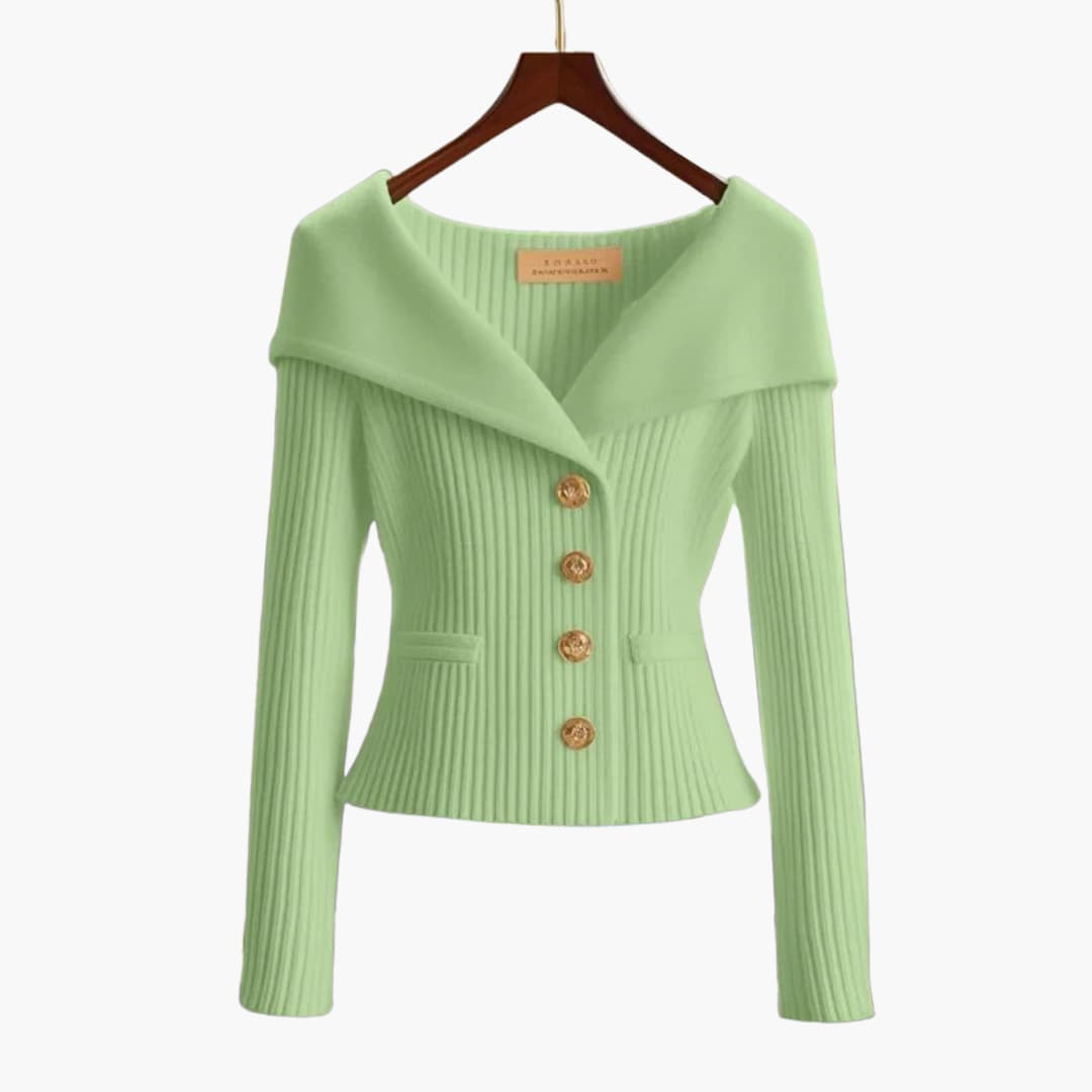 Gilet corto ed elegante a coste da donna - Comodo lavoro a maglia con bottoni