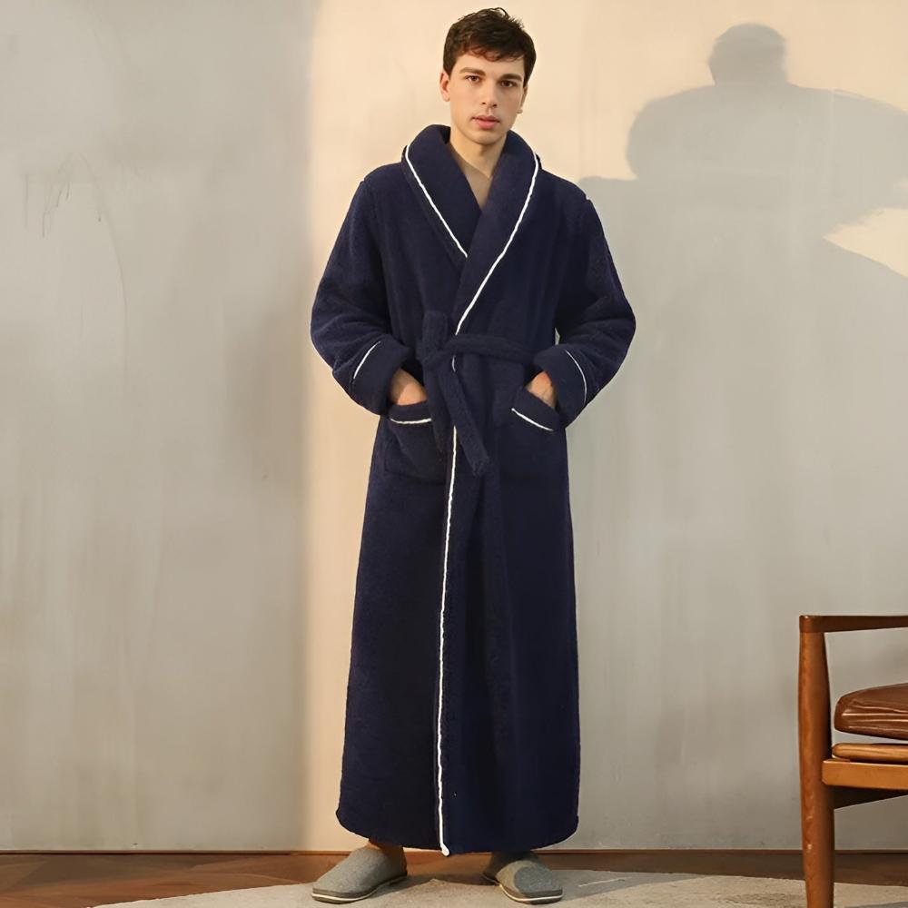 Accappatoio unisex Sherpa Comfort - Vestaglia in morbido e caldo pile con cintura e tasche, comodo abbigliamento invernale per uomo e donna