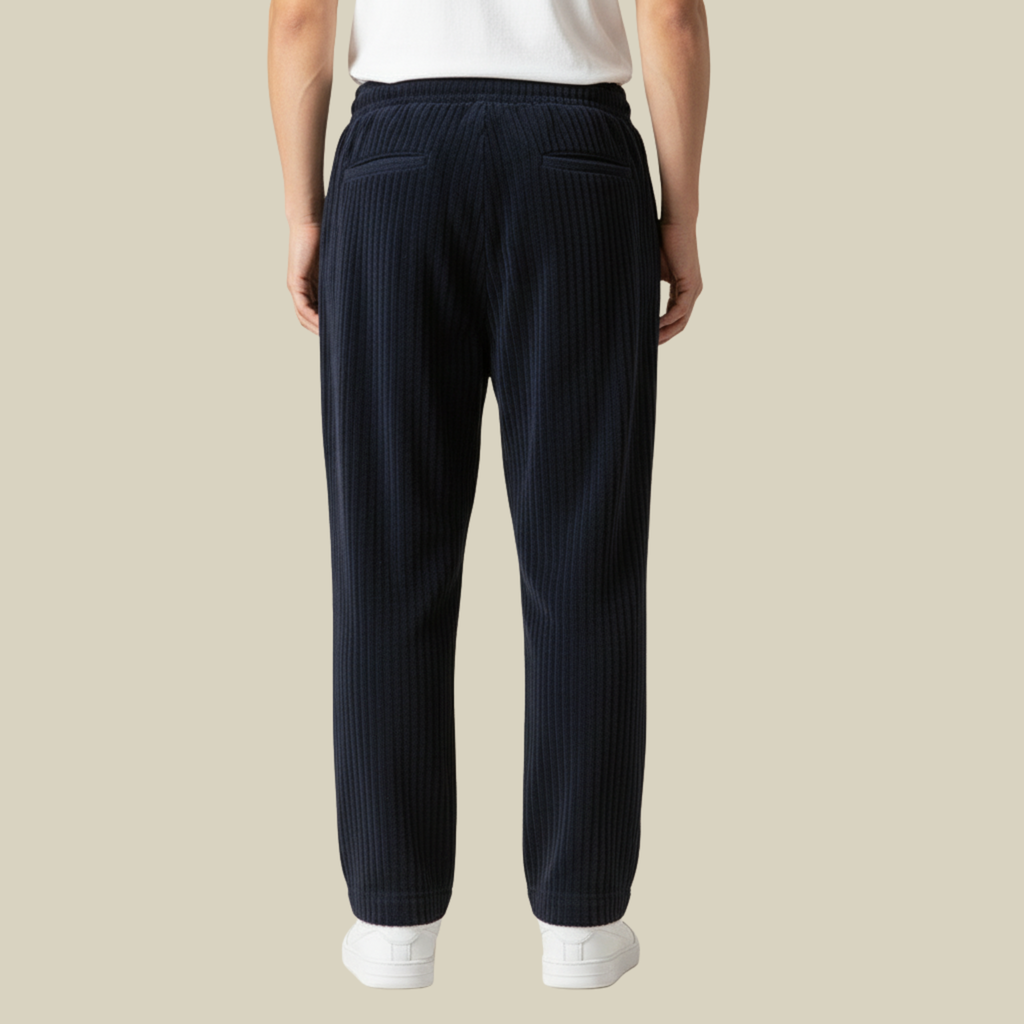 Pantaloni comodi in velluto a coste da uomo – Elastico in vita con tasche