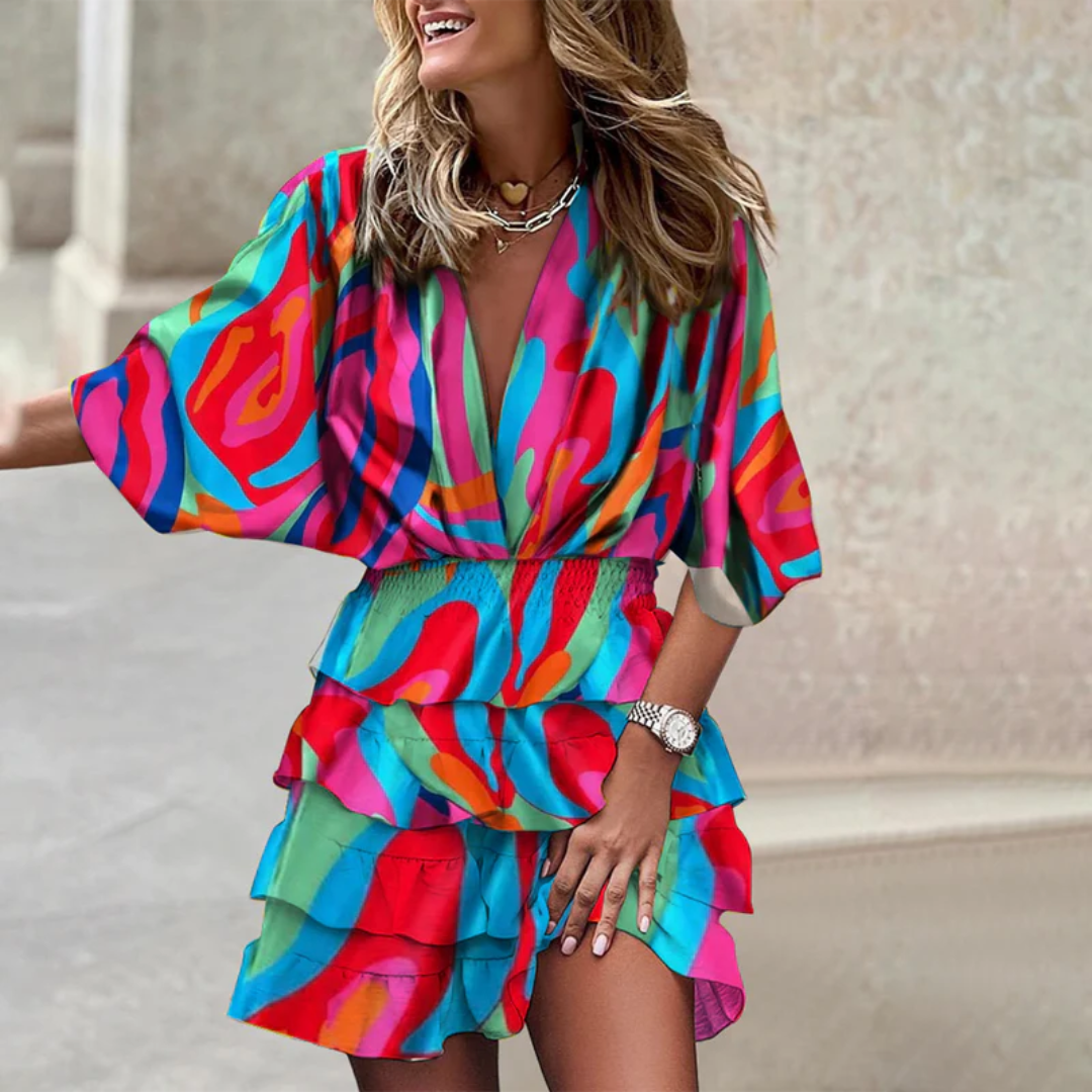 Mini dress donna stampe esotiche – abito boho chic leggero estivo