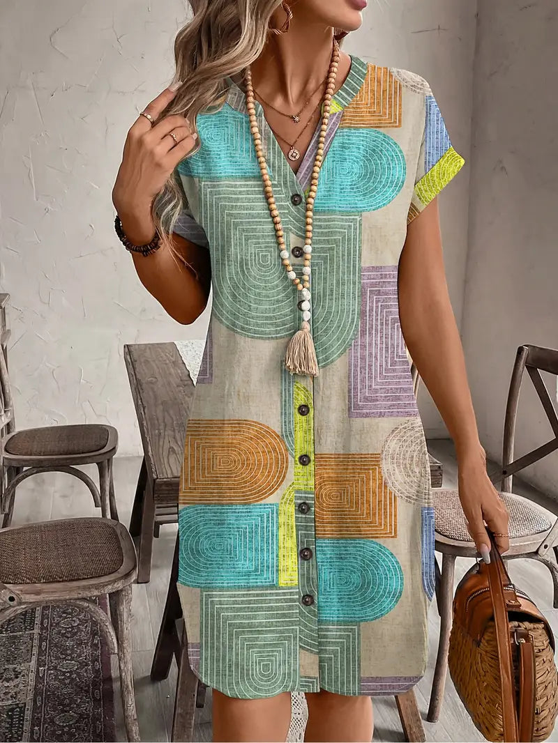 Elegante abito geometrico da donna