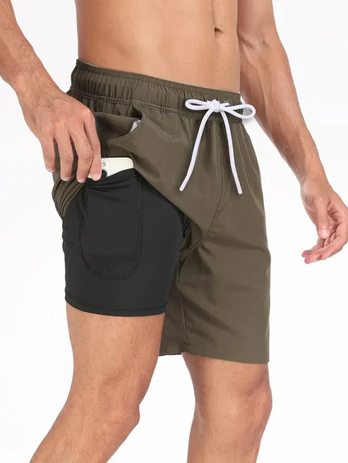 Pantaloncini da bagno sportivi ad asciugatura rapida da uom