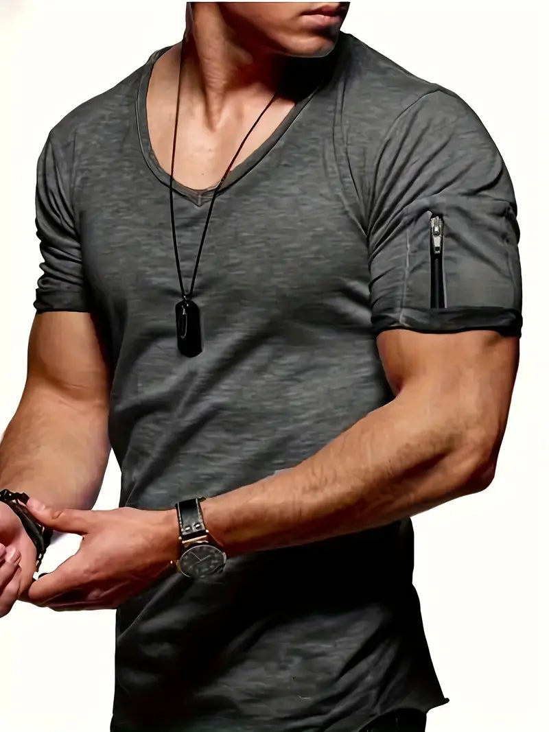 Maglietta da uomo Slim Premium con scollo a V
