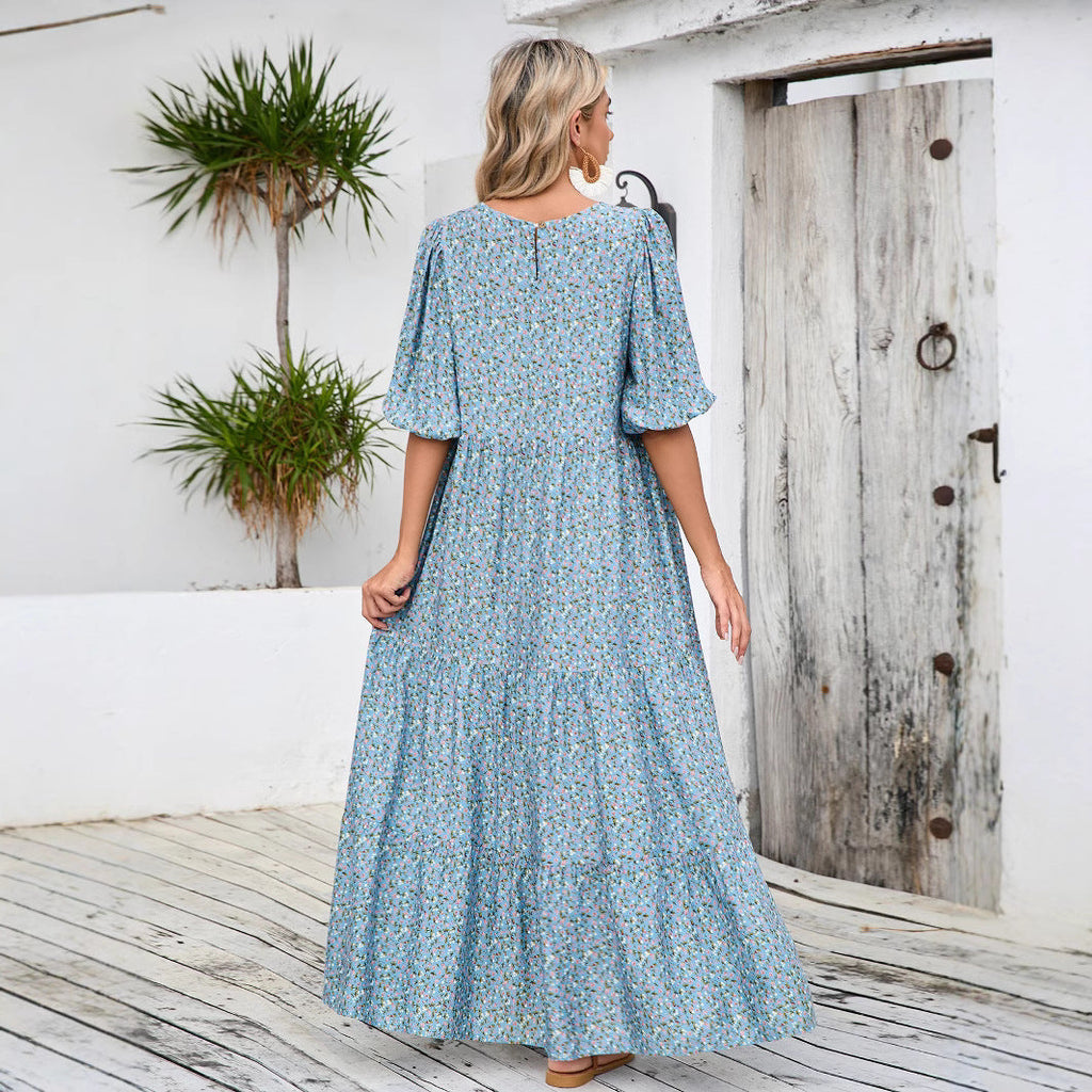 Abito lungo estivo donna con stampa floreale – stile boho chic