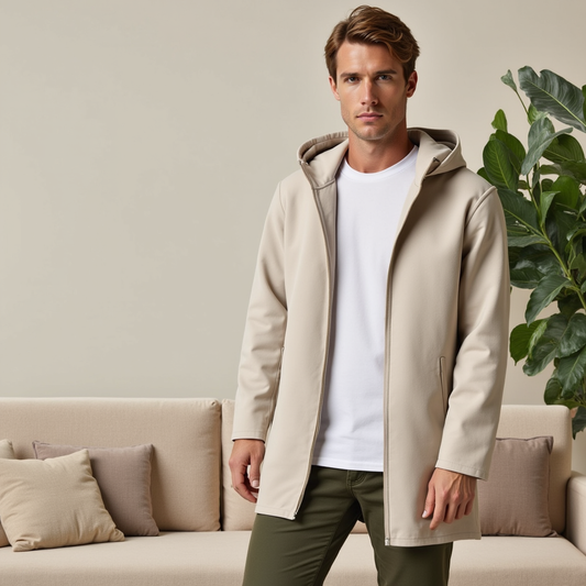 Giacca da uomo resistente e leggera con cappuccio e zip