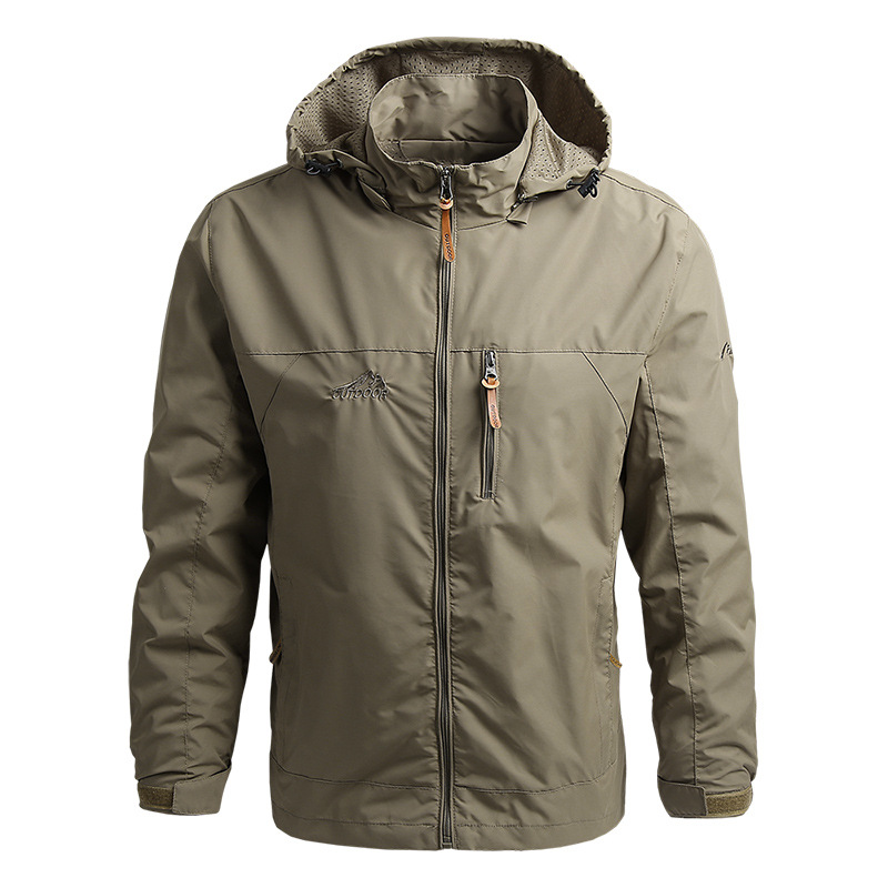 Giacca tattica impermeabile con cerniera da uomo alla moda - Stile militare