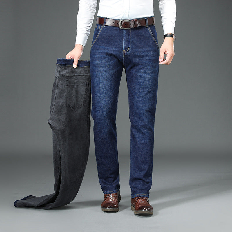 Jeans da uomo foderati in lana
