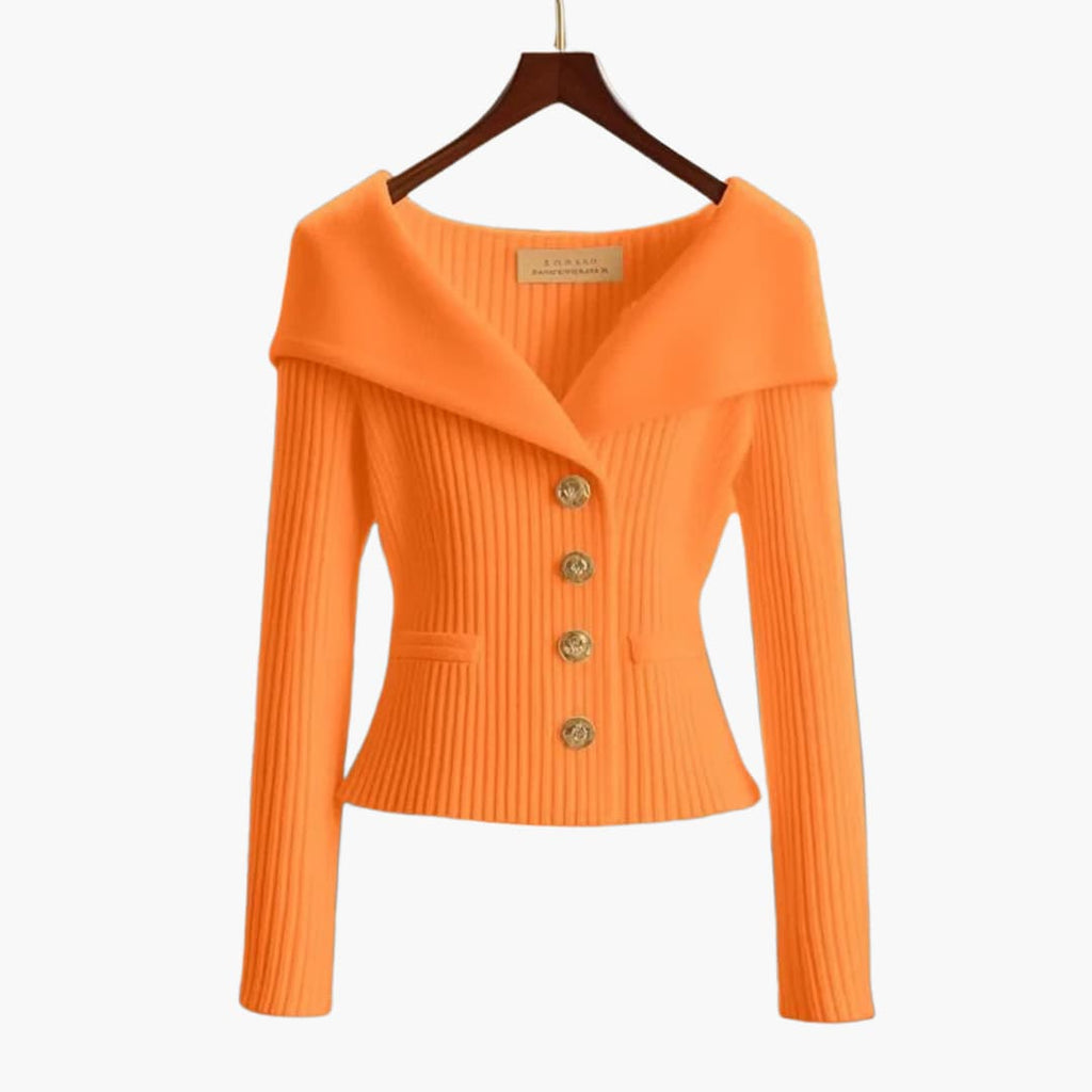 Gilet corto ed elegante a coste da donna - Comodo lavoro a maglia con bottoni