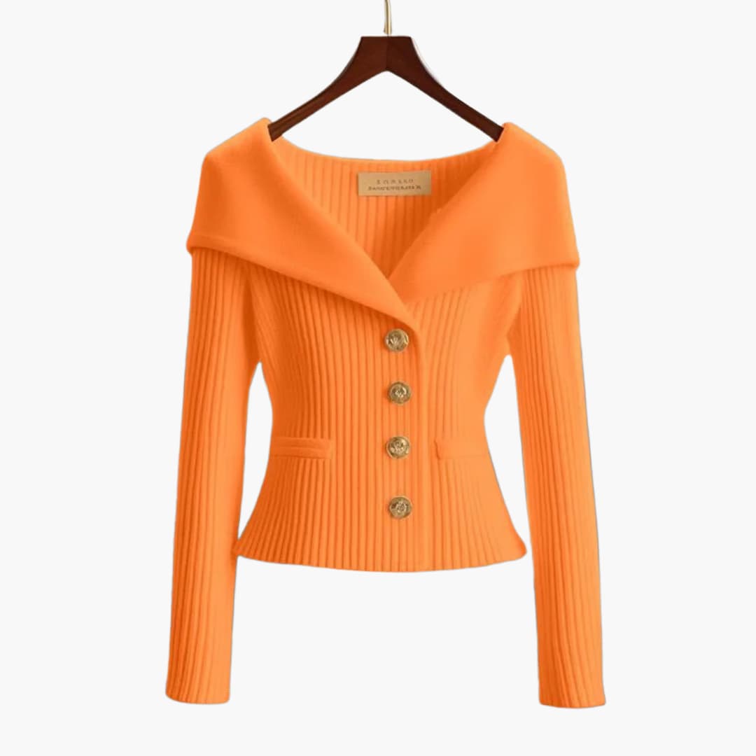 Gilet corto ed elegante a coste da donna - Comodo lavoro a maglia con bottoni