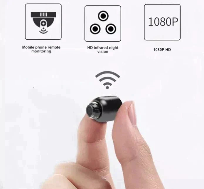 Mini telecamera di sicurezza Wi-Fi wireless - Sorveglianza interna HD 1080P, rilevamento del movimento e visione notturna per la casa intelligente