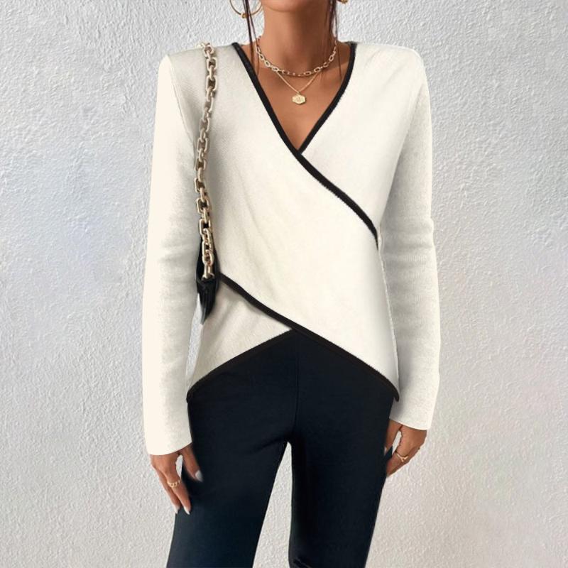 Maglione Avvolgente con Scollo a V Bianco da Donna - Comfort