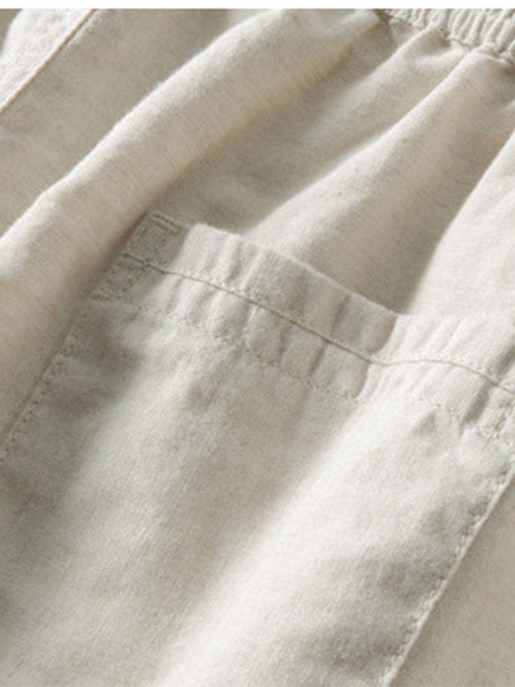 Completo estivo casual elegante da uomo in lino con camicia e pantaloni - Due pezzi leggeri e traspiranti, casual da spiaggia
