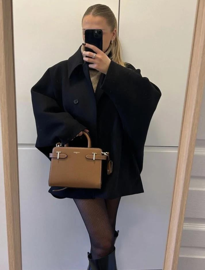 Cappotto oversize con bottoni da donna – Elegante giacca corta