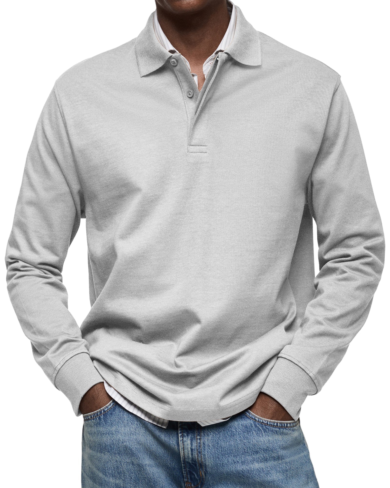 Polo casual a maniche lunghe da uomo