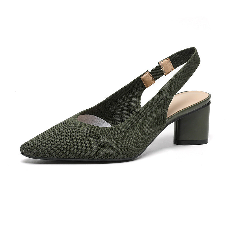 Scarpe a punta da donna - Tacco quadrato stabile ed elegante