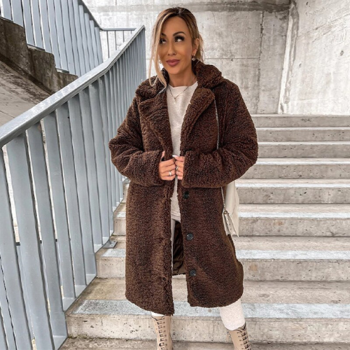Cappotto teddy elegante da donna