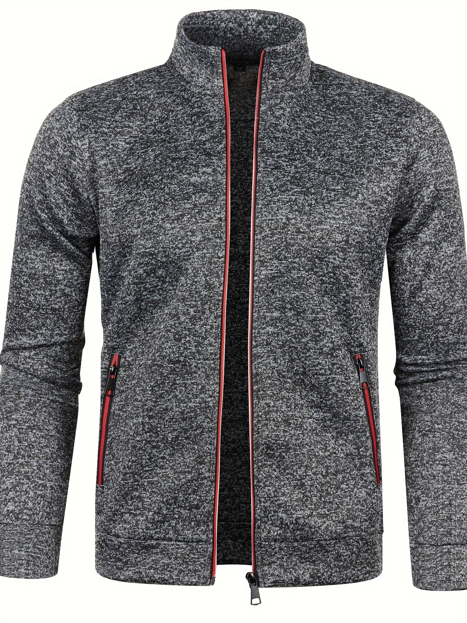 Cardigan con cerniera da uomo alla moda - Comodo maglione lavorato a maglia