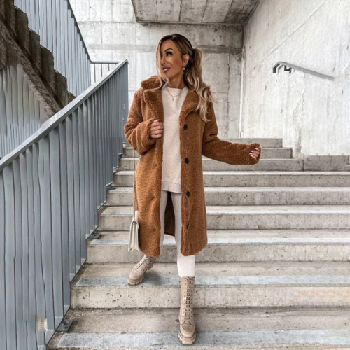 Cappotto teddy elegante da donna