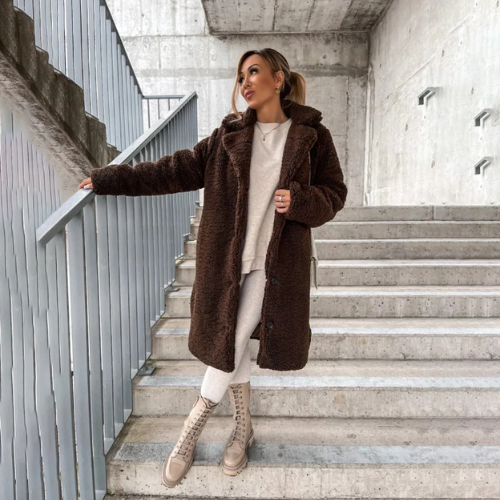 Cappotto teddy elegante da donna