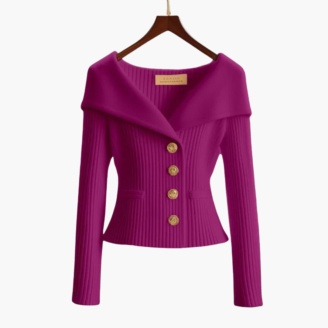 Gilet corto ed elegante a coste da donna - Comodo lavoro a maglia con bottoni