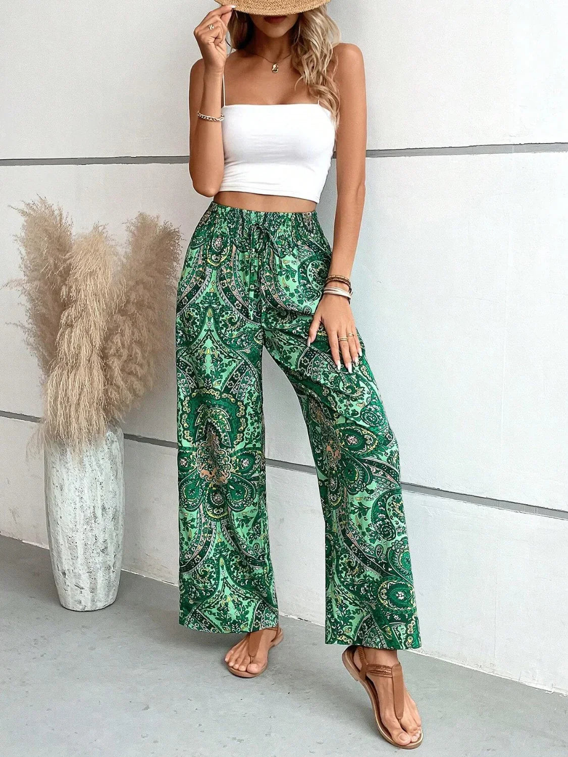 Pantaloni larghi stampati da donna