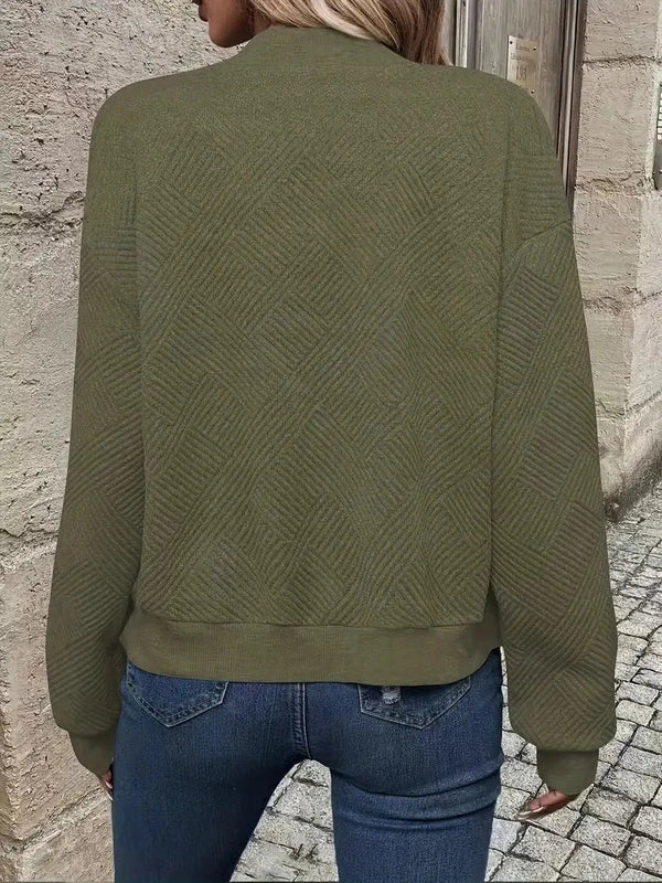 Elegante bomber da donna - Comoda giacca leggera con cerniera