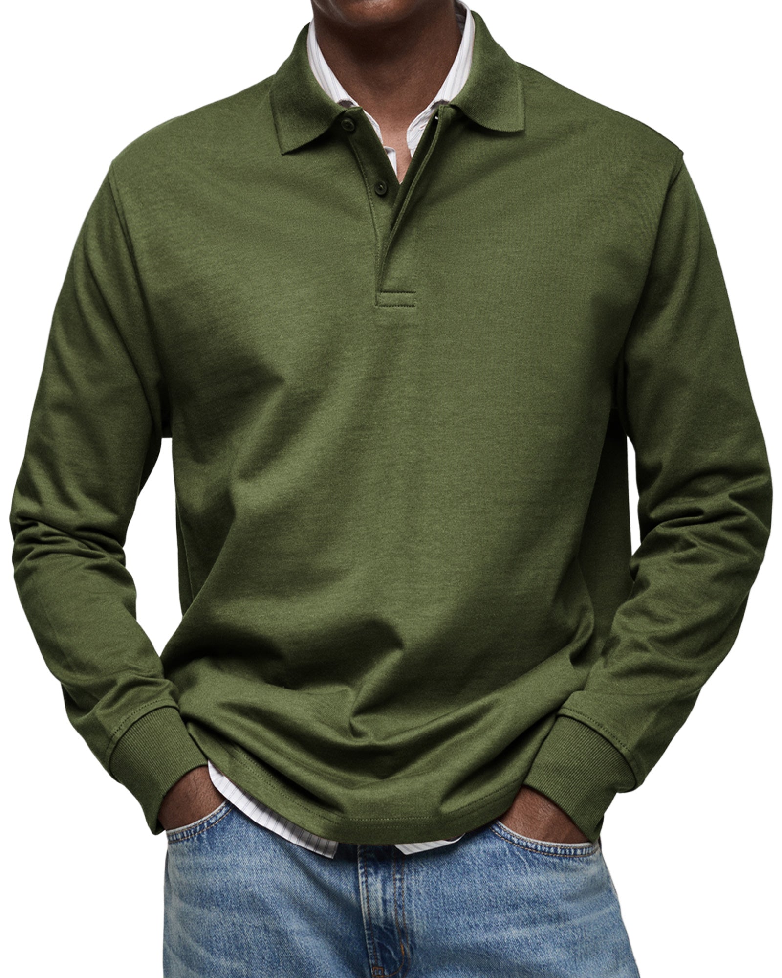 Polo casual a maniche lunghe da uomo