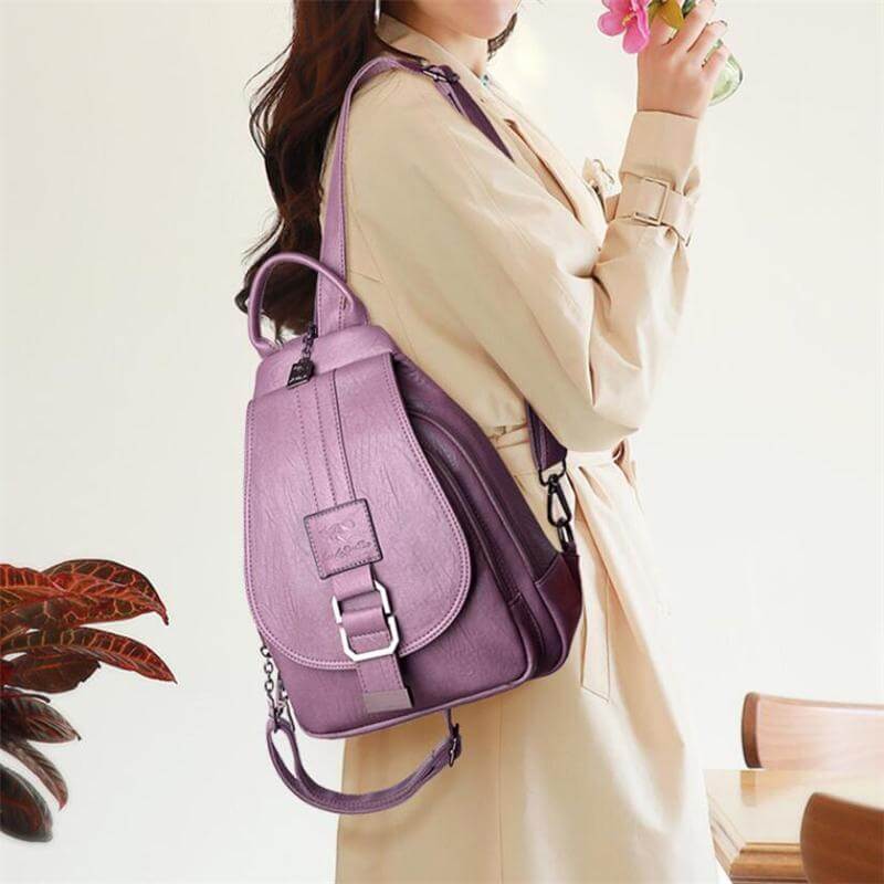 Zaino Mini Donna in Pelle Morbida di Lusso – Zainetto Compatto e Leggero da Viaggio con Spallacci Regolabili