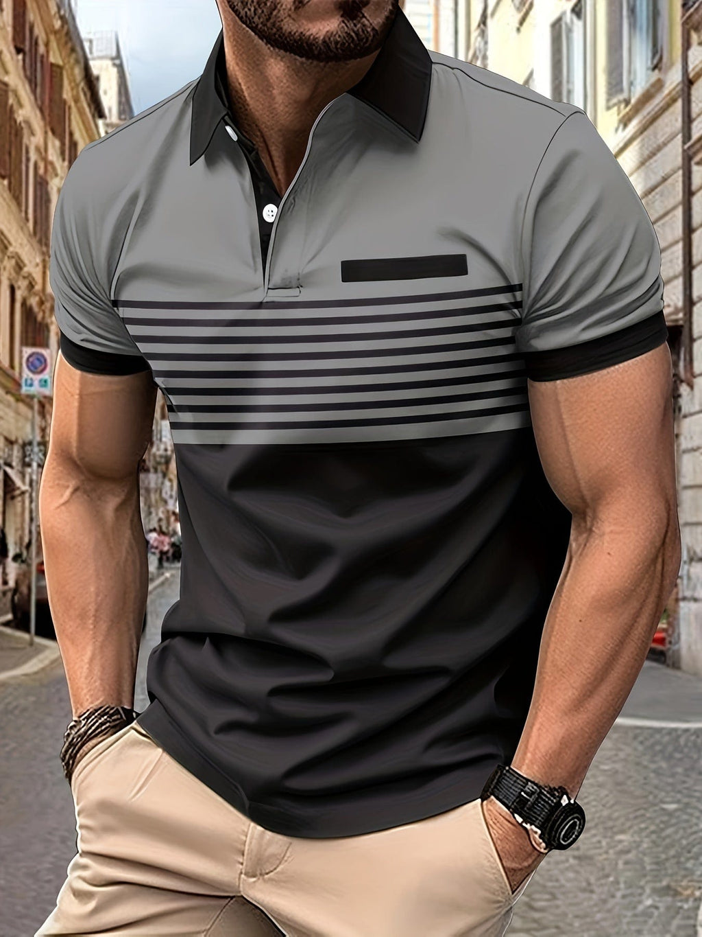 Polo estiva Premium a righe da uomo